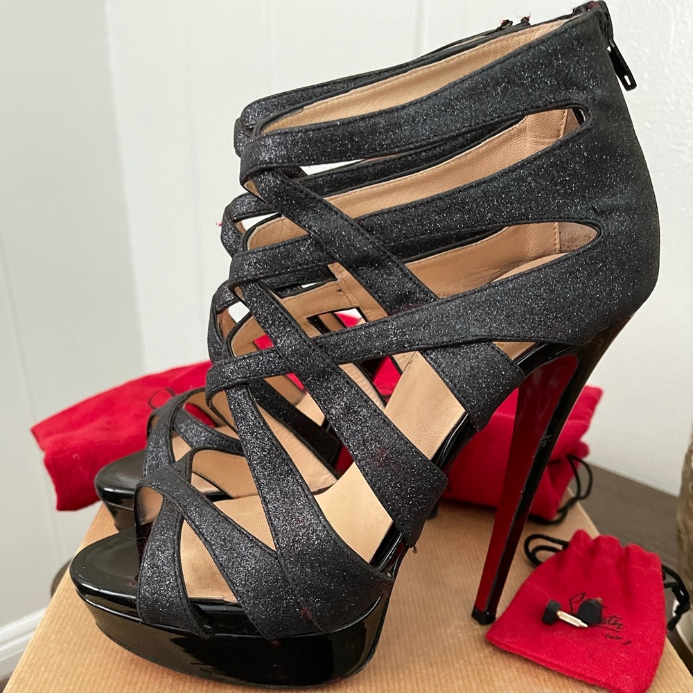 Christian louboutin balota glitter heel